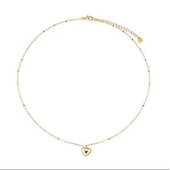 Vermeil Gold heart charm necklace sterling silver gold plated - Picture 11 of 12